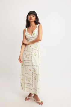 Linen Blend A-line Maxi Dress Rita Montezuma, Floral Hair Crown, Drape Maxi Dress, A Line Maxi Dress, Montezuma, Dress Flower, Ethnic Print, Midi Dress Casual, Swimsuit Dress