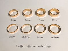 "The rings color in the picture is slightly different to the actual color. Gold Filled is displayed as \"Jewelry Gold\". Please do not compare to your existing rings. We cannot guarantee our rings' color will be exactly matched the color of your other existing rings. All rings are tailor-made according to the size requested by the customer. No returns or exchanges. Fast Processing Time: It will take me 1 -3days to ship out your item. Details : - Width: 3mm, -Thickness: 1mm Material: 14k Gold Fil Ring For Man, Hammered Jewelry, Casual Frocks, Red Garnet Ring, Gold Diamond Band, Stack Ring, Hammered Rings, Gay Wedding, Gold Filled Ring