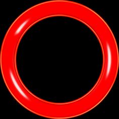 a red circle on a black background