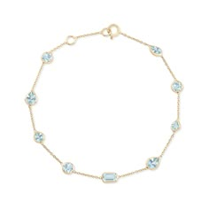 14ky gold bracelet with mixed shape Aquamarines. Shop March Birthstone with Carter Eve Jewelry. Aqua Marine Jewelry, Aquamarine Jewelry Bracelet, Marine Jewelry, Pandora Gold, Jeweled Shoes, Sparkle Bracelet, Shoes Heels Classy, Aquamarine Bracelet, Aquamarine Necklace