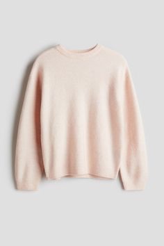 Soft  loose-fit knit sweater. Crew neck  dropped shoulders  and long sleeves. Ribbing at neck  cuffs  and hem. Tulle Skirt Dress, Loose Fit Sweater, Fitted Jumper, Stylish Pants, Pink Kids, Loose Sweater, Swimwear Girls, Weekend Wear, Powder Pink