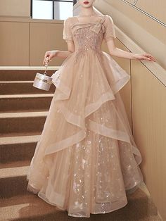 Daisy Dress Formal, Princess Dress With Sleeves, Gaun Tulle, Making Dresses, Princess Outfit, Cheap Party Dresses, Soiree Dress, Gaun Fashion, Party Dresses Online