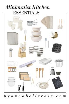 26 Minimalist Kitchen Essentials that You Actually Need - By Annabelle Rose Kitchen Backsplash Ideas With Oak Cabinets, Cream Colored Kitchens, Cream Colored Kitchen Cabinets, Space Saving Ideas For Home, Minimalist Kitchen Essentials, Cream Kitchen Cabinets, Beautiful Pantry, Small Kitchen Organization, Beautiful Kitchen Designs