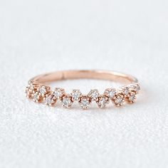 Moissanite Stacking Snowflake Ring - Felicegals 丨Wedding ring 丨Fashion ring 丨Diamond ring 丨Gemstone ring--Felicegals Engagement Ring Bands, Unique Wedding Bands For Women, Snowflake Ring, Wedding Bands For Women, Anniversary Wedding Band, Gold Book, Unique Bands, Classic Wedding Band, Solid Gold Band