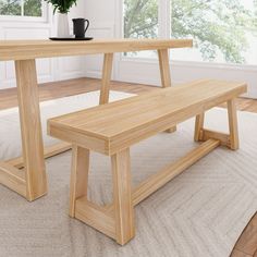 Give your dining table rustic, country-chic style with the Plank+Beam Farmhouse Dining Bench. Perfect for your family and friend gatherings, this dining table bench seats three people with ease. Crafted with solid pine wood and clean, non-toxic finishes, this dining bench has a strong and sturdy design that complements your healthy living space. The unique wirebrush finish offers a textured look that creates a beautiful setting for all your meals and events. This solid wood dining bench pairs wi Bench For Dining Table, Wooden Outdoor Bench, Dining Table Bench Seat, Farmhouse Dining Benches, Bench Kitchen, Wood Entryway Bench, Dining Table Bench, Classic Dining Table, Wood Dining Bench