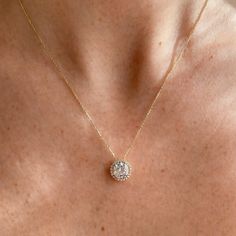 14K Gold Solitaire Pendant | Round Cut Diamond Necklace | Gift for Her | Bride Necklace | Bridal Diamond | Bridesmaids Necklace | Diamond Necklace Gift, Round Diamond Pendant, Diamond Pendent, Solitaire Diamond Pendant, Diamond Pendants Designs, Bride Necklace, Wedding Pendant, Necklace Bridal, Diamond Solitaire Necklace