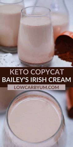 two glasses of keto copycat bailey's irish cream