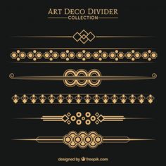 art deco divider collection in gold and black