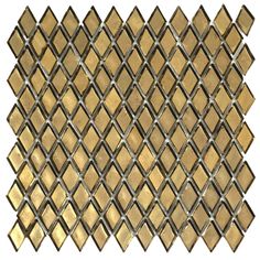 Gold Diamond Glass Mosaic Tile | Tile Club Diamond Tile Pattern, Mosaic Tile Sheets, Gold Tile, Diamond Tile, Glass Tile Backsplash, Glass Backsplash, Accent Tile, Mosaic Flooring, Before Midnight