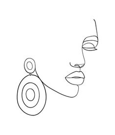 a line drawing of a woman's face