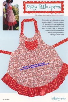 an apron pattern for girls in red and white