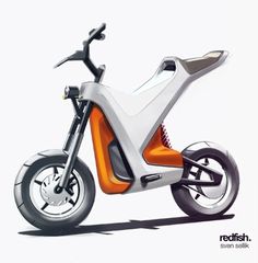 an electric scooter designed to look like it is riding on the ground with no wheels