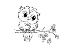 an owl sitting on top of a tree branch with leaves around it's eyes