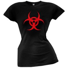 The biohazard symbol has become a huge icon of the zombie trend. With every breakout, the hazmat suits come out to try to contain. Join the zombie apocalypse in this great 100% cotton juniors t-shirt. Size: M.  Age Group: adult. Hazmat Suits, Biohazard Symbol, Scary Doll, Hazmat Suit, The Zombie Apocalypse, Doll Halloween Costume, Doll Halloween, Scary Dolls, Zombie Halloween