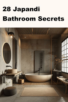 28 japandi bathroom secrets8 Spa Bathroom Interior Design, Small Bathroom Natural, Japandi Powder Room, Modern House Bathroom, Natural Bathrooms, Japandi Bathrooms, Japandi Style Bathroom, Japanese Bathroom Ideas