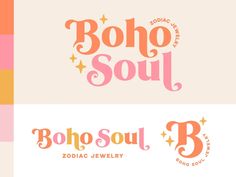 the logos for boho soul and boho soul, which are both handwritten