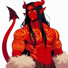 Pastor Character Design, Demon Oc Art Male, Tiefling Barbarian Male, Demon Male Art, Tiefling Male Character Concept, Dnd Character Art Male, Demon Character Design Male, Male Demon Oc