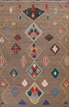 an area rug with many different colors and shapes