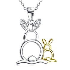 Rabbit Jewelry, Hammered Silver Jewelry, Bunny Necklace, Rabbit Necklaces, Rabbit Pendant, Animal Pendant, Kids Necklace, Silver 925 Necklace, Animal Jewelry