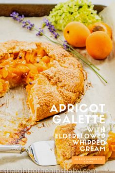 the cover of apricot galette with elderflower whipped cream