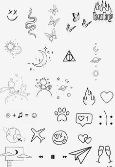 the various symbols are drawn in black and white