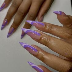 Pointy Nail Designs, Violet Shades, Purple Nail Art Designs, Purple Nail Art, Pointy Nails, Drip Nails, Purple Nail, Fire Nails