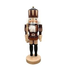 a wooden nutcracker is shown on a white background