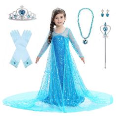 Elsa Frozen Dress, Cape Dress Long, Cape Clothing, Princess Elsa Dress, Elsa Cosplay, Frozen Dress, Long Cape, Elsa Dress, Long Blue Dress