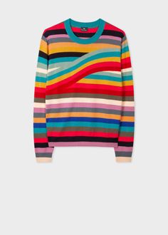 Paul Smith Women, Country Attire, Sweaters And Cardigans, Rainbow Fashion, Graphic Sweaters, Knitted Wit, Rainbow Dress, Bold Stripes, Women's Sweaters