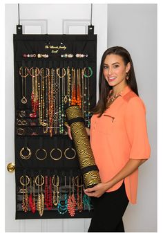 PRICES MAY VARY. Durable Polyester/Cotton Blend STORES AND ORGANIZES 150+ PIECES OF JEWELRY CUSTOMIZE YOUR COLLECTION SPACE-SAVING STORAGE TANGLE- FREE AT A GLANCE DISPLAY HIDE-A-WAY AND TRAVEL OPTION The Ultimate Jewelry Scroll by Donna Walsh is all about storing your jewelry in the most organized, space-saving way possible. It holds 50+ necklaces, 25+ bracelets, 42 pairs of earrings, and 30 rings. There’s even a place to store your watches! Donna Walsh designed the Ultimate Jewelry Scroll keep Hanging Jewelry Storage, Jewelry Organizer Stand, Necklace Storage, Hanging Jewelry Organizer, Jewelry Organizer Storage, Large Bracelet, Jewelry Roll, Hanging Jewelry, Jewelry Safe