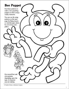 a coloring page with an image of a cartoon character in the style of bee puppet