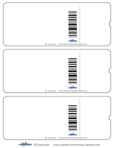 two blank tickets with barcodes on the front and one in the back side