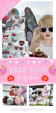 Don't miss this fantastic Eras Tour birthday party! The birthday cake will blow you away! See more party ideas and share yours at CatchMyParty.com Eras Tour Birthday Party, Birthday Taylor Swift, Rock Star Party, Girls Birthday Party Themes, Birthday Party Activities, Taylor Swift Eras Tour