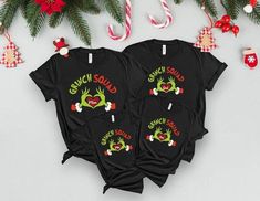 Custom Name Grinch Squad Family Shirt, Christmas Grinch Shirt, Grinch Family Matching Shirt, Xmas Grinch Hands Tee, Merry Grinchmas Shirt * How to order* → Please check and review all photos → Our sizes are accurate, but please check my measurements in the product details section to ensure you find the best fit. The measurement is taken from armpit to armpit. Feel free to reach out if you have any questions. *Product Information* We use Gildan Softstyle and Bella Canvas. Your order will be produced with one of these brands. Please let us know if you have a brand preference. *Production and Shipping* Production is 1-3 business days. Typically, standard shipping takes 2-6 business days ( after production), expedited shipping is 1-4 business days, and express shipping is 1-2 business days." * Grinch Birthday Shirts, Grinch Family Christmas Shirts, Family Grinch Shirts, Grinch Family Shirts, Grinch T Shirts, Grinch Shirt Ideas, Merry Grinchmas Shirt, Xmas Grinch, Grinch T Shirt