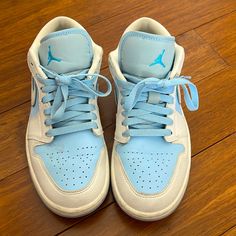 In Perfect Condition. Just Need To Be Cleaned. Sold Out Everywhere In This Size. Nike Jordan 1 Low, Jordan 1 Low, Blue Sneakers, Nike Jordan, Ice Blue, Jordan 1, Womens Shoes Sneakers, Nike Women, Shoes Sneakers