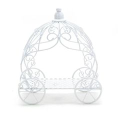 a white metal carriage on a white background