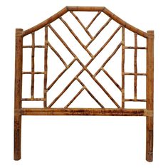 the headboard is made out of bamboo