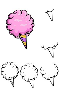 an ice cream cone with different shapes and sizes