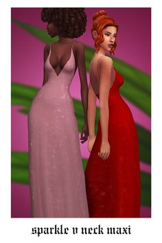 two women in dresses standing next to each other with the caption sparkle n neck max