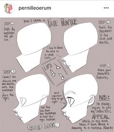 how to draw the face from an anime character's head, with instructions on how to