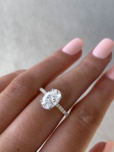 2.11 CT Oval Hidden Halo F/VS2 Lab Grown Diamond Engagement Ring - violetjewels Lab Grown Diamond Engagement Ring, Vs2 Diamond, Types Of Diamonds, Lab Grown Diamonds Engagement, Bridal Bands, Hidden Halo, Moissanite Wedding Bands, Oval Cut Diamond, Bridal Ring Set