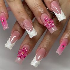 🌸💞✨ • • • #nailzzbylo #nails #nailsnailsnails #nails2inspire #nailsofinstagram #nailart #naildesign #nailartist #nailinspiration #nailinspo #nailideas #nailporn #nailjunkie #gelxnails #acrylicnails #springnails #summernails #nailaddict #nailtech #nailsoftheday #nailsofig #nailstagram #nailsonfleek #3dnails Vacation Nails Summer, Glitter Accent Nails, Fancy Nails Designs, Colored Acrylic Nails, Girly Acrylic Nails, Simple Acrylic Nails, Vacation Nails, Summer Acrylic Nails, Nails Summer