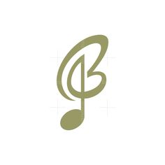 a musical note with the letter b in it's center, on a white background