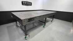 30″ x 48″ Welding Table DIY Kit Fully Assembled! (Version 2 - 3/16″ Top) • Texas Metal Works Welding Bench, Texas Metal, Welding Table Diy, Welding Tables, Diy Welding, Stone Coffee Table, Table Extension, Welding Table, Fixture Table