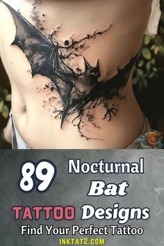 the back of a woman's stomach with black ink on it and an image of a