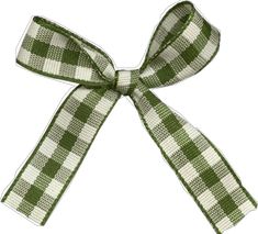 a green and white checkered bow on a white background