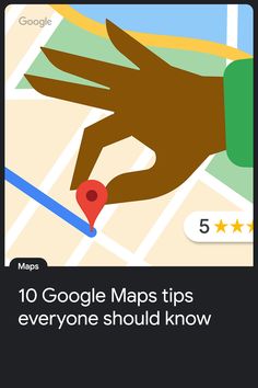 An illustrated hand places a red location pin on a street corner in Google Maps. Text reads: 10 Google Maps tips everyone should know. Social Networking Apps, B2b Lead Generation, Address List, Computer Tips, Creative Things, Best Email, Online Tutorials, Social Networking, Online Website