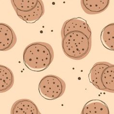 seamless pattern with cookies on pink background