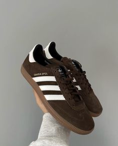 Brown Samba Adidas, Brown Adidas Shoes, Adidas Shoes Brown, Samba Shoe, Adidas Samba Chalky Brown, Addis’s Samba, David Beckham Style