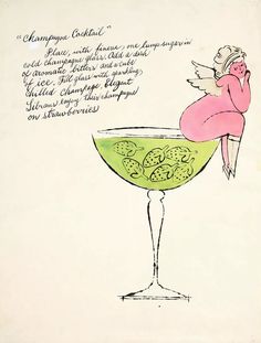 Andy Warhol Drawings, S Template, Warhol Art, Cocktail Art, Champagne Cocktail, Arte Inspo, Andy Warhol, Martini, Art Inspo